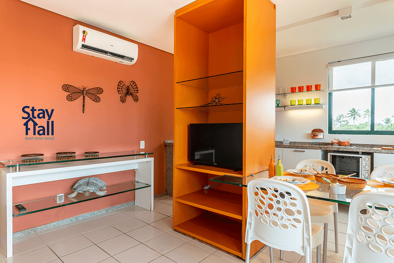 Equipped apartment in the Marulhos condominium - best beach